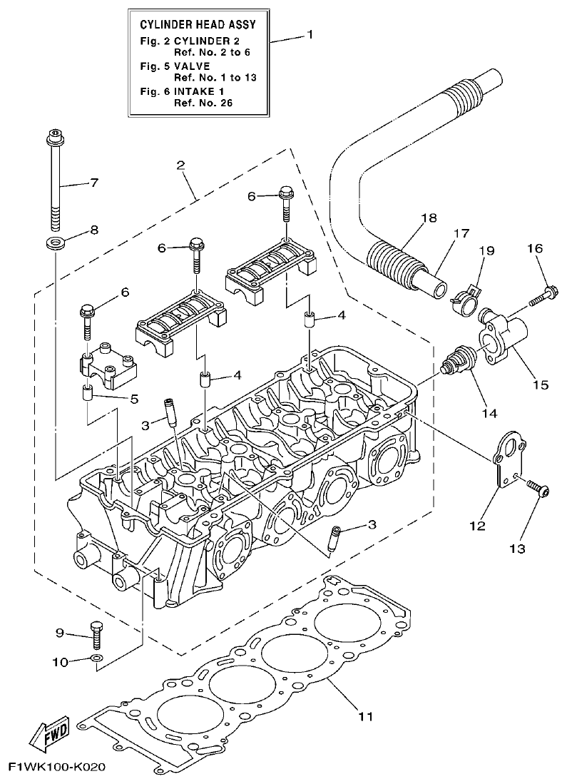 Yamaha FA1800A-M CYLINDER 2 parts diagram